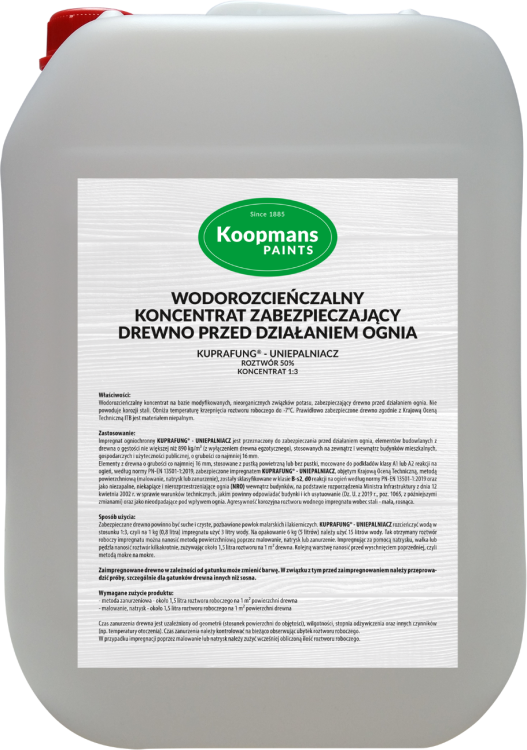 Koopmans Kuprafung Uniepalniacz Wodorozcieńczalny Koncentrat zabezpieczający drewno przed działaniem ognia.png