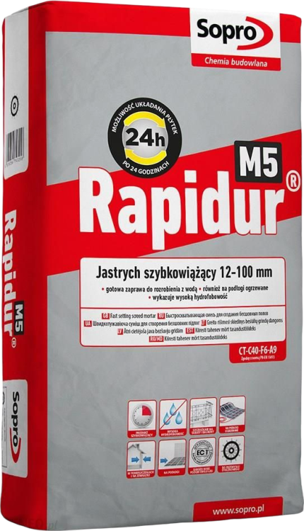 Sopro Jastrych szybkowiążący Rapidur M5 25kg.png