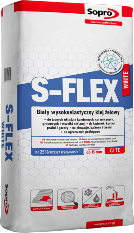 Sopro Biały wysokoelastyczny klej żelowy S-Flex white 22,5kg.png