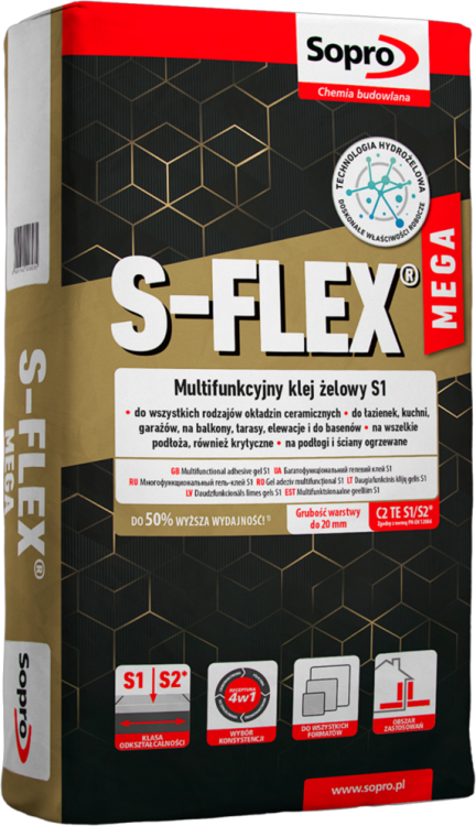 Sopro Multifunkcyjny klej żelowy S1 S-Flex Mega 22,5kg.png