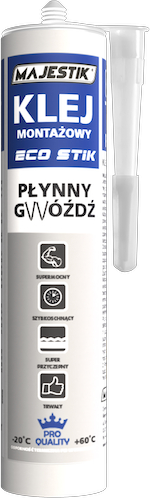 Majestik ECO Stik klej montażowy Płynny gwóźdź Biały 300ml.png