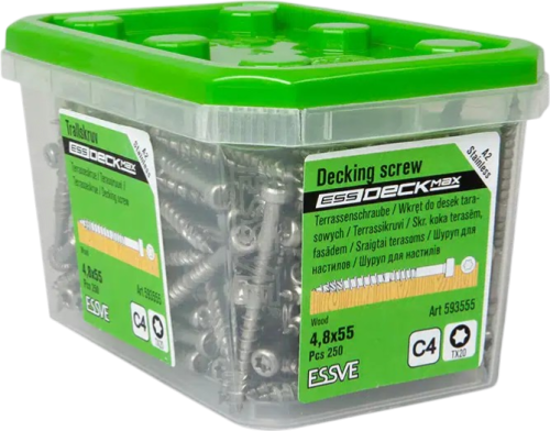 Essve Wkręt tarasowy Essdeck Max 4,8x55 A2 C4 opakowanie.png